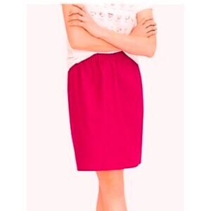 J CREW Mini Skirt Sidewalk City Begonia Bright Pink Linen Pockets sz 4 Spring